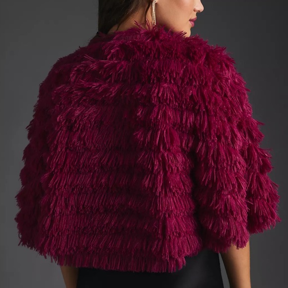 Anthropologie Faux Fur Cape/Capelet | Fuschia | One-Size - Picture 4 of 7